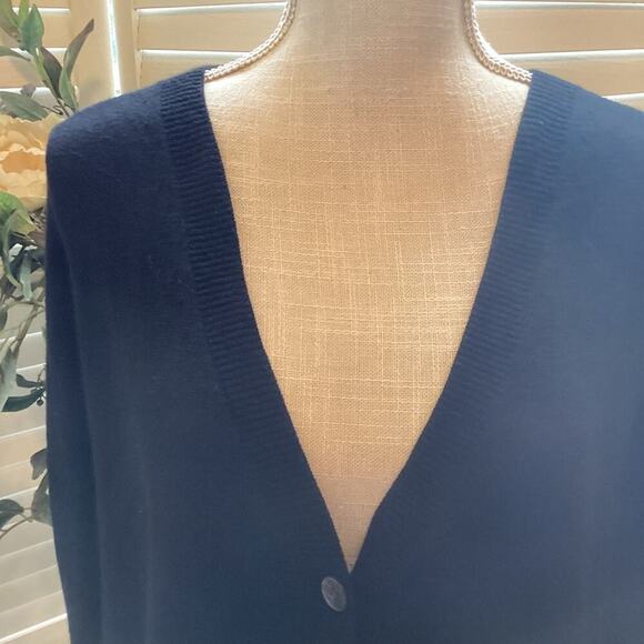 THEORY BLACK BUTTON DOWN CARDIGAN SWEATER SIZE MED 1246 - Picture 4 of 7